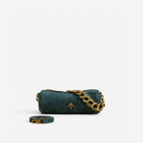 XX Mini Cylinder Deep Green Suede