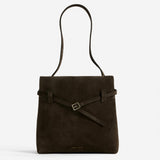 Mini Tote du Jour Tobacco Green Suede Front 01