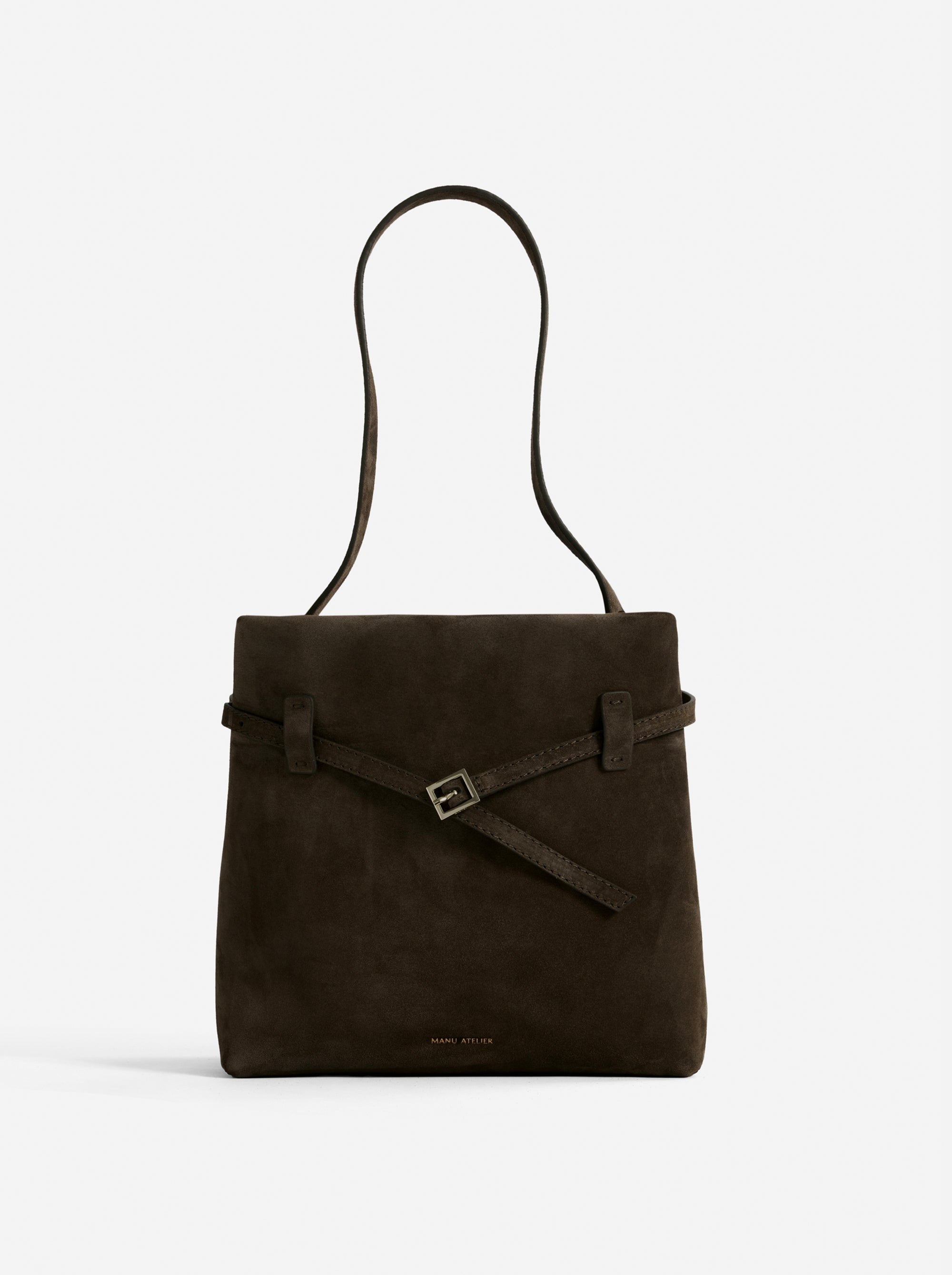 Mini Tote du Jour Tobacco Green Suede Front 01