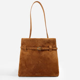 Mini Tote du Jour Camel Suede Front