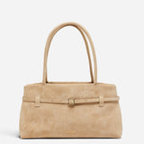 Le Cambon East West Cachemire Suede Butter Yellow Bag Front