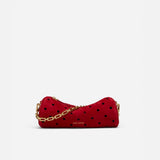 Mini Cylinder Perforated Red Suede Front