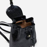 Mini Backpack Black Croc inside