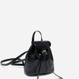 Mini Backpack Black Croc side