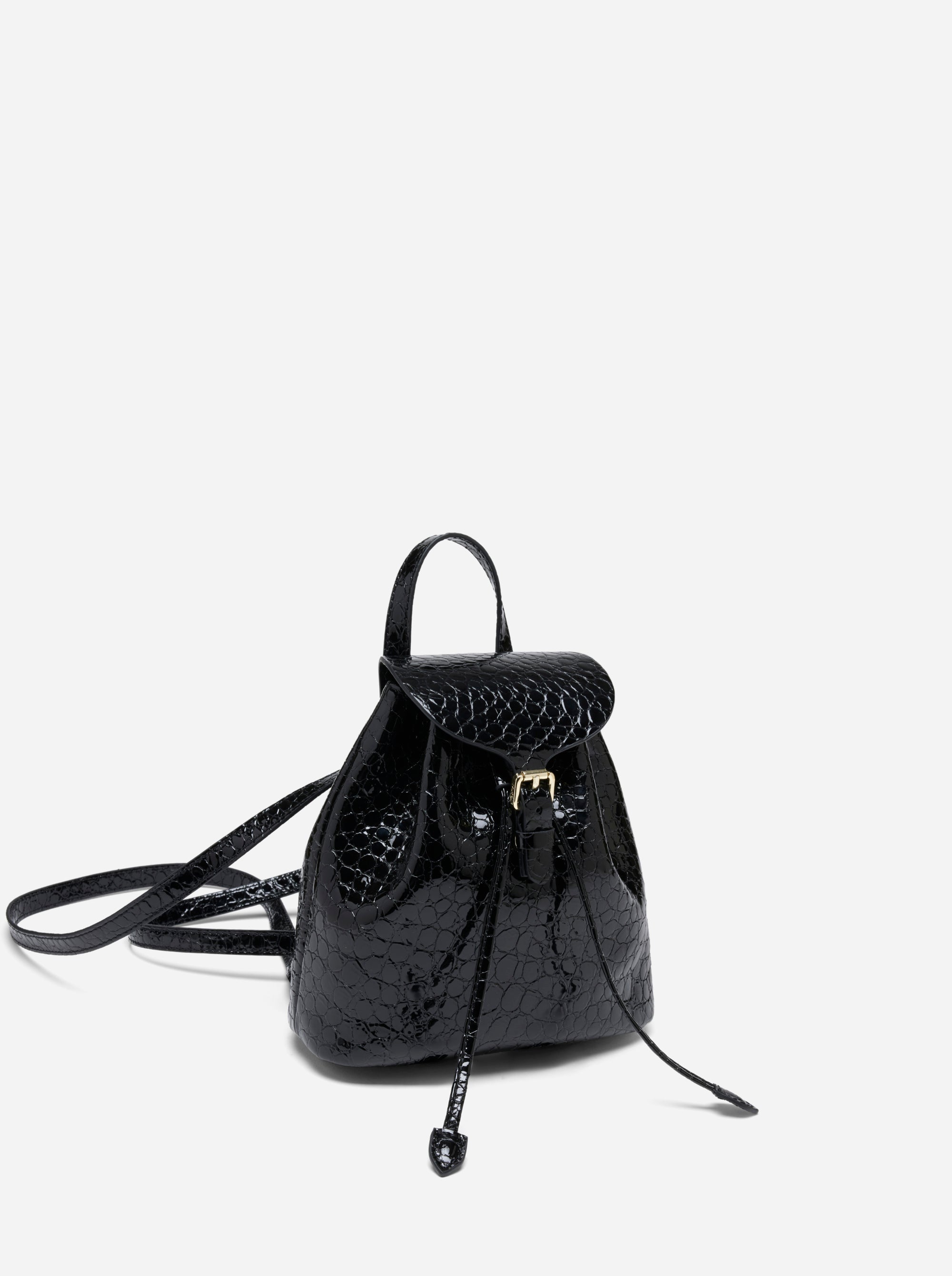 Mini Backpack Black Croc side