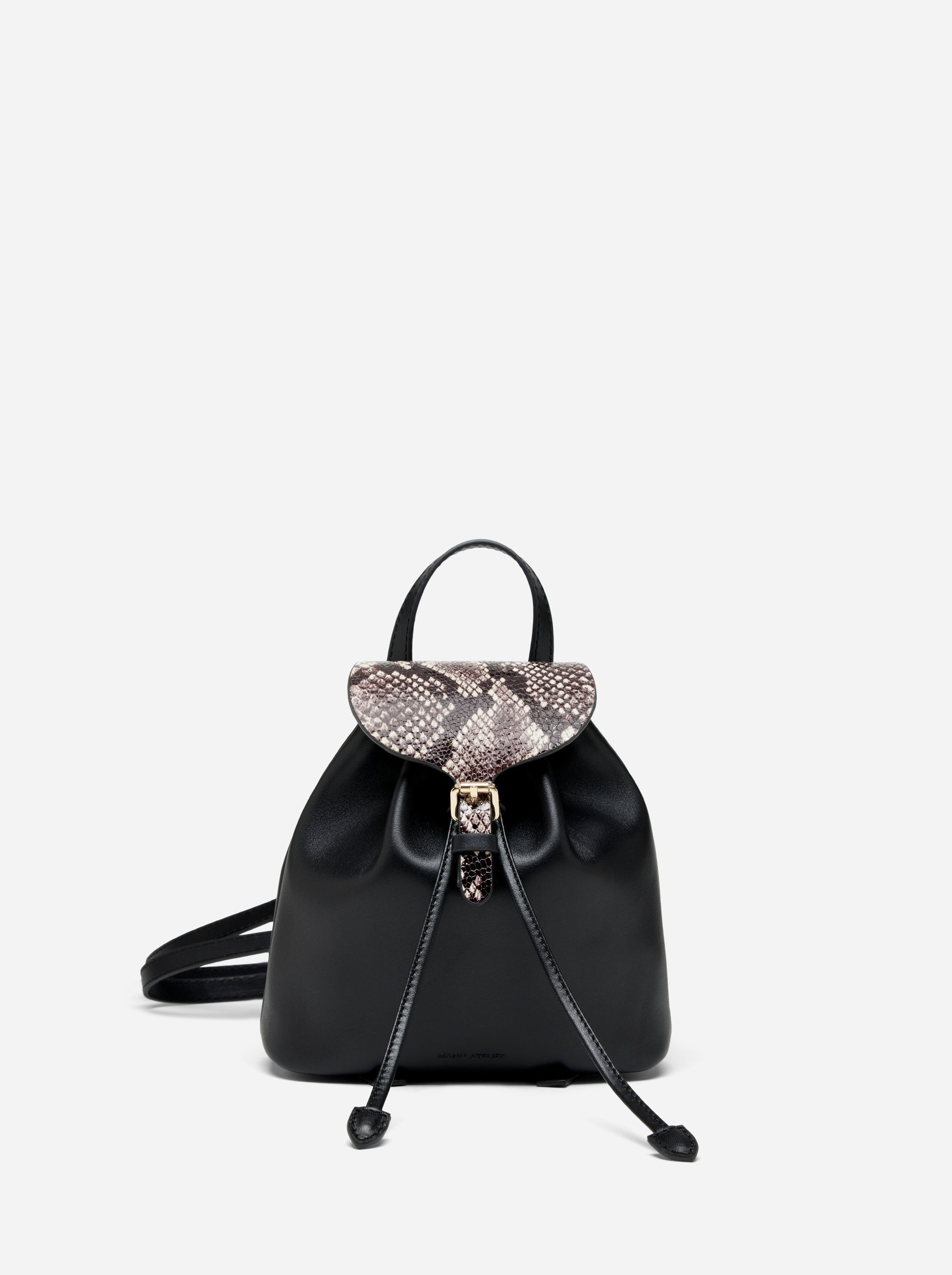 black leather snake backpack HARI II 38cm (15) high x 30cm (12) wide x 11cm (4.3) deep Restyle Cathedral Snake Backpack Black female Womens Gucci Snake Embossed Leather Backpack