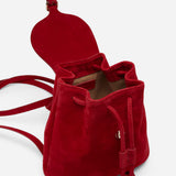 Mini Backpack Red Suede inside