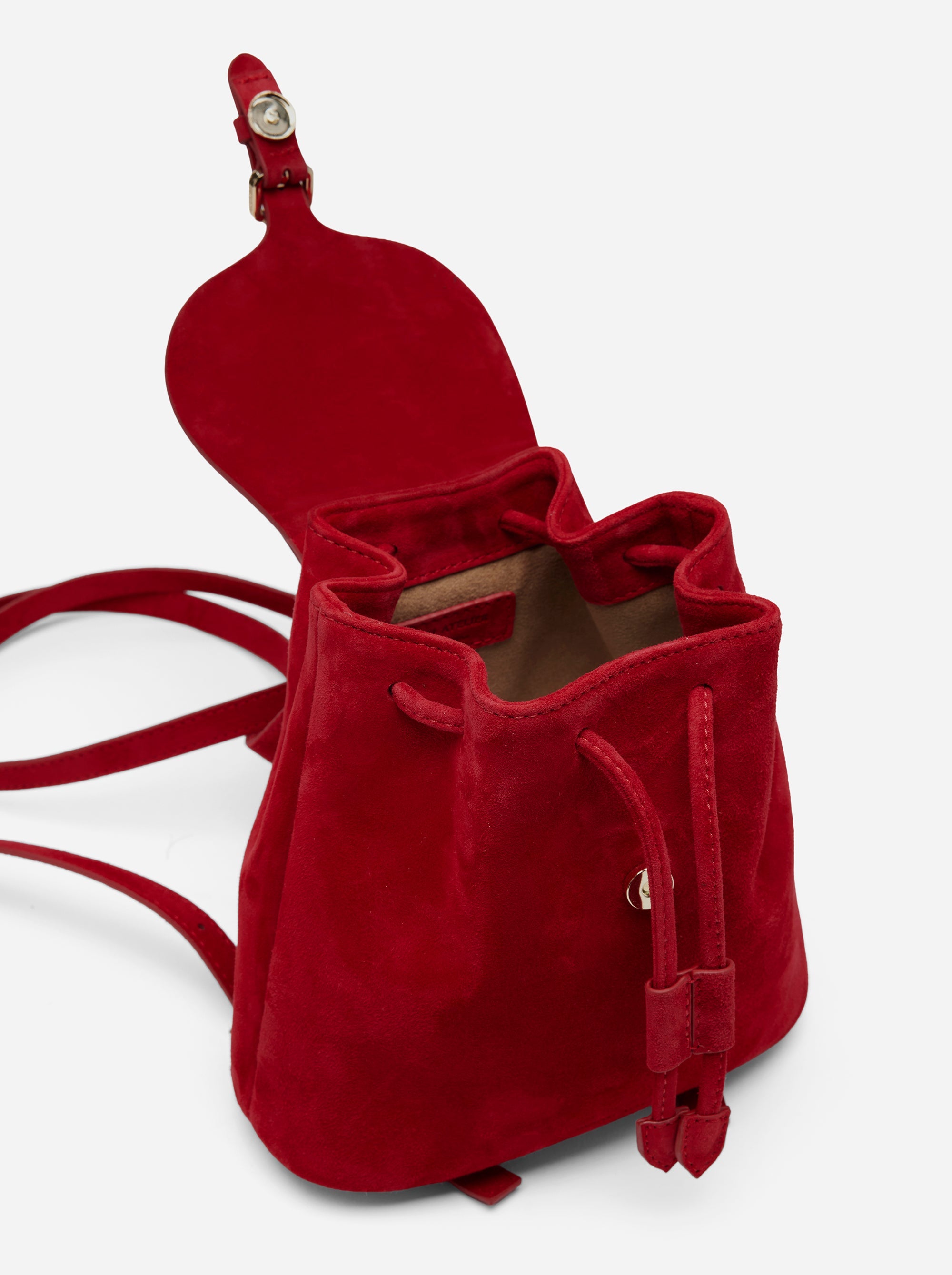 Mini Backpack Red Suede inside