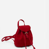 Mini Backpack Red Suede