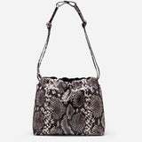 Romy Pouch Black Suede & Snake Embossed