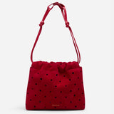 Romy Pouch Perforated Red Suede