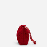 Romy Pouch Perforated Red Suede