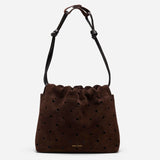 Romy Pouch Perforated Deep Brown Suede