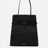 TOTE DU JOUR BLACK CROCHET FRONT