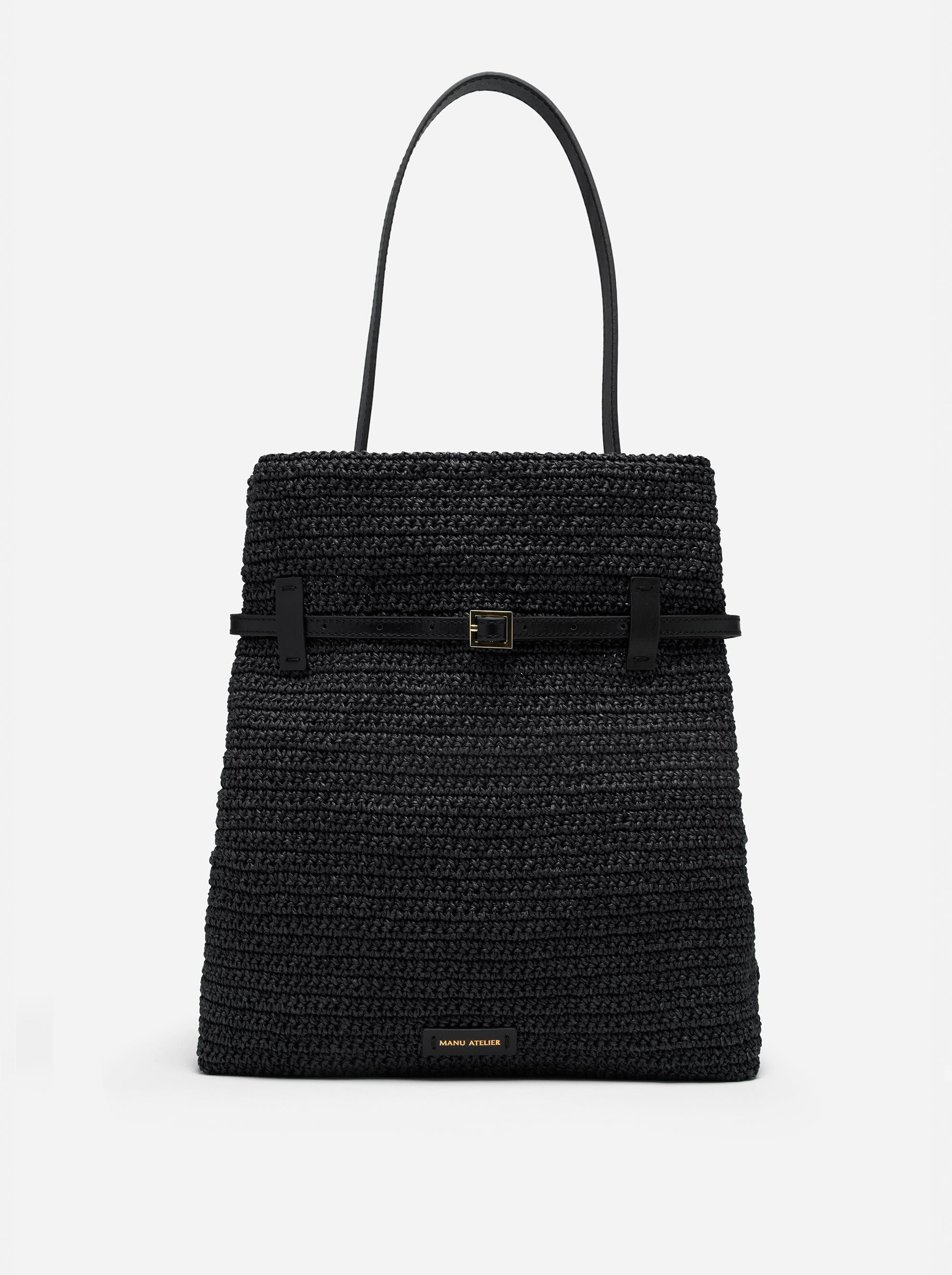 TOTE DU JOUR BLACK CROCHET FRONT