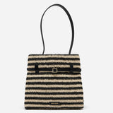 Mini Tote du Jour Ecru Crochet & Black Soft