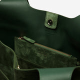 Cambon Cabas Velvet Green Suede Inside