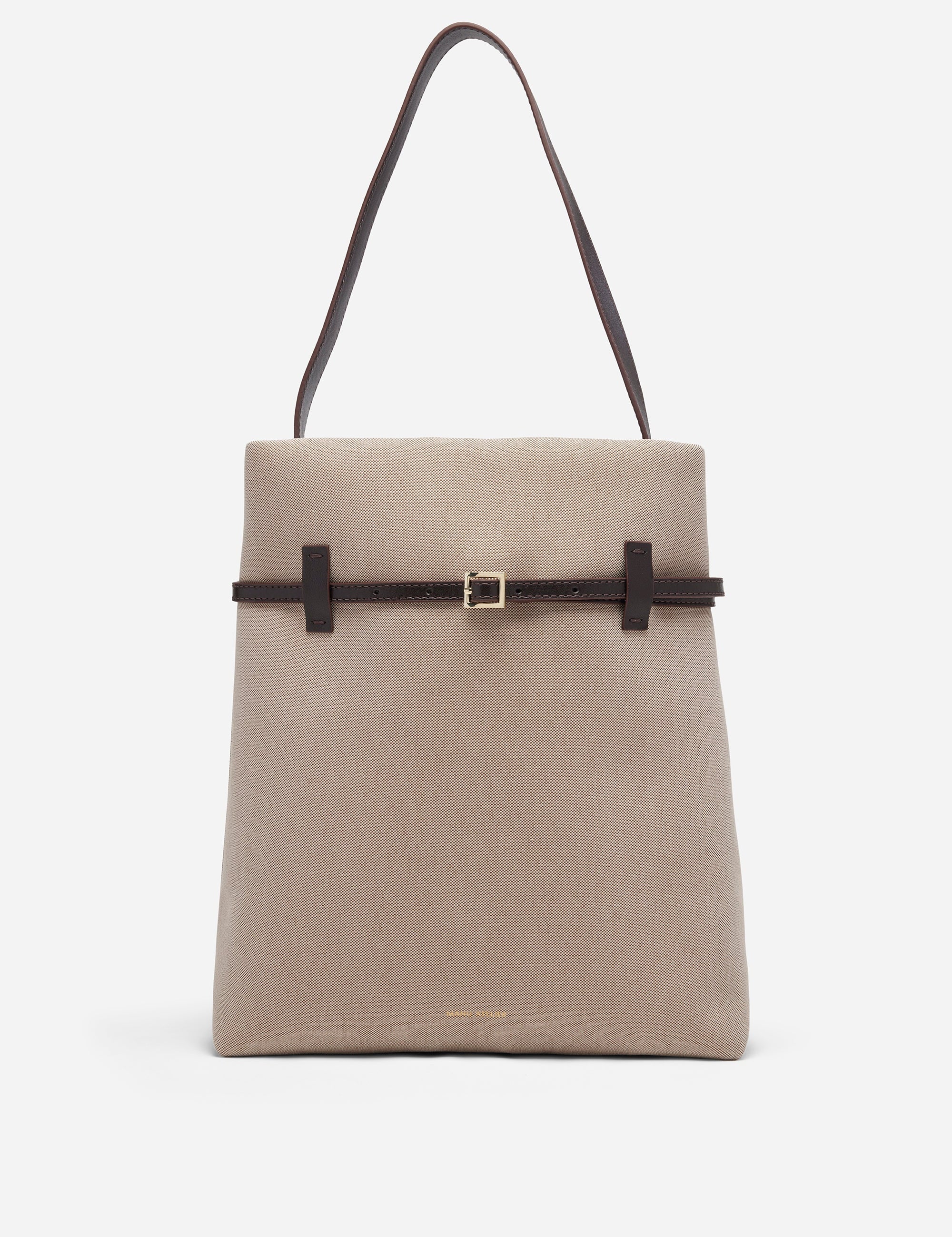 Tote du Jour Beige Canvas & Bitter Brown Front