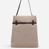 Tote du Jour Beige Canvas & Bitter Brown Back