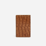Manu Cardholder Mocha Croc Embossed Back