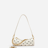 Mini Cylinder Perforated Ecru High Gloss & Black Suede