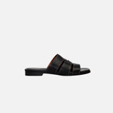 15 Woven Leather Slippers Black