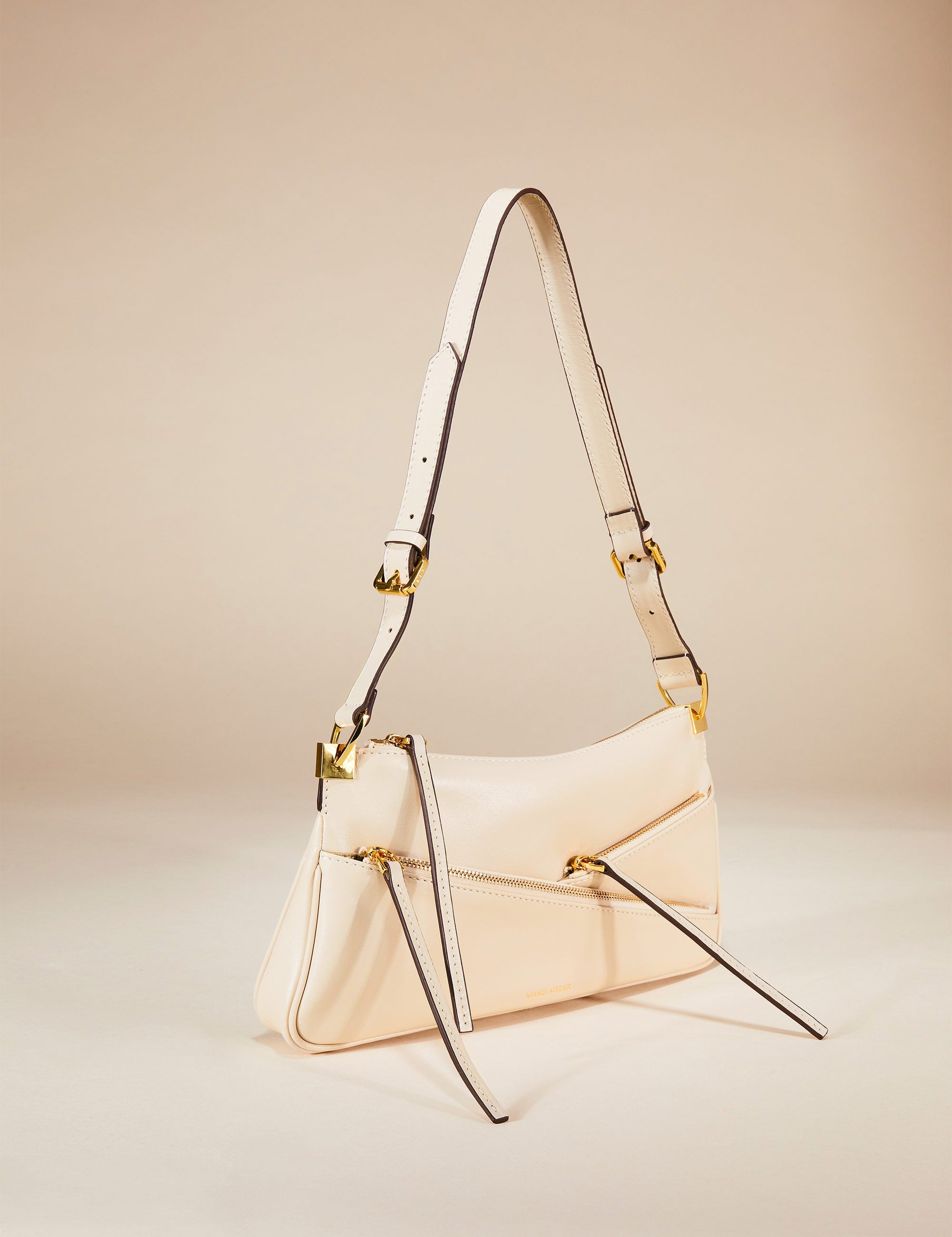 Three Zipped Baguette Ivory Side