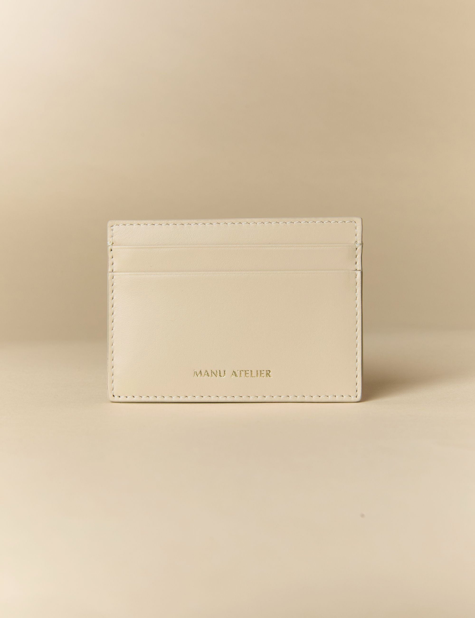 Manu Cardholder Beige Gold Embossed