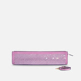 Pencil Box Cyclamen Suede with Crystals