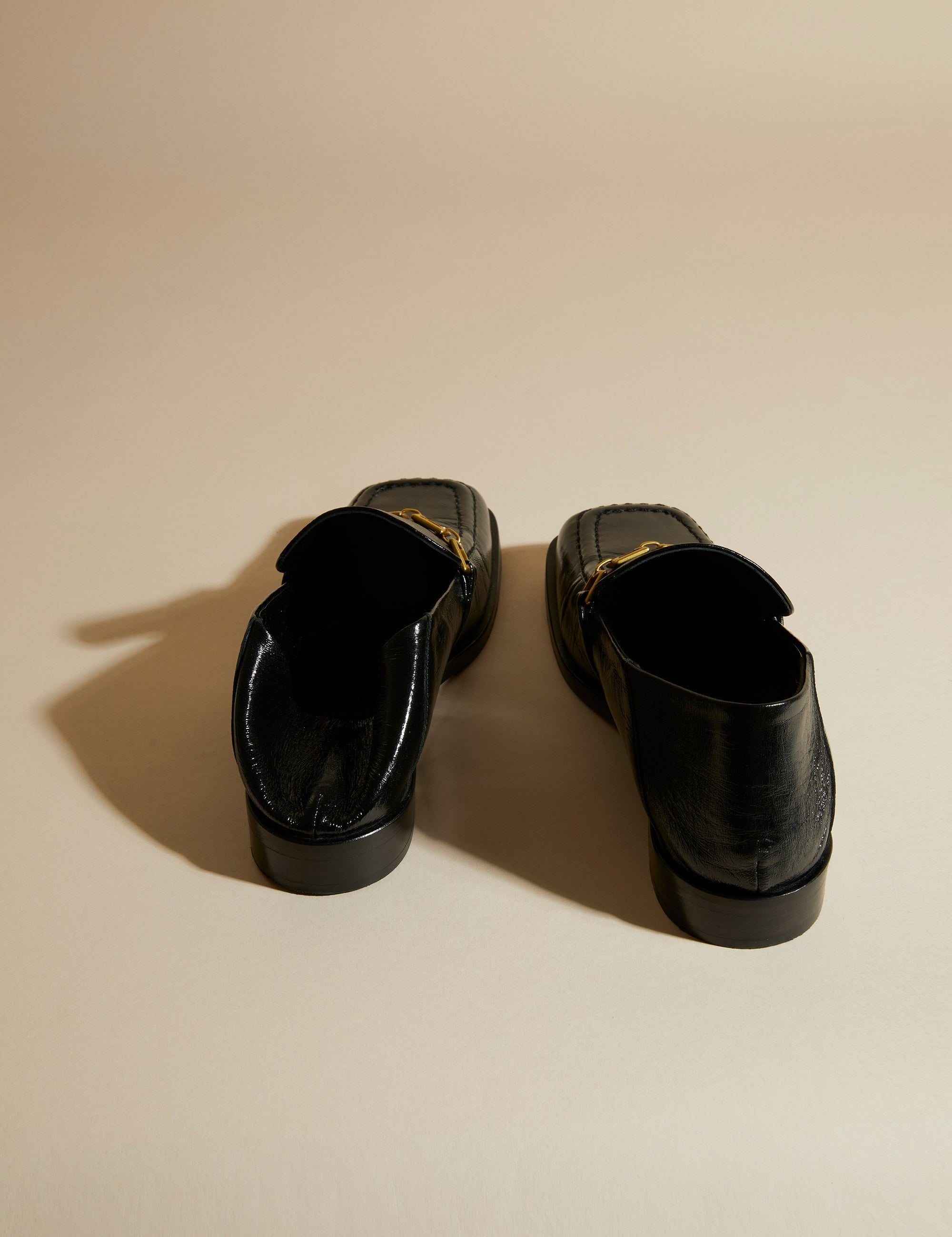The Tap Loafers Black High Gloss Back