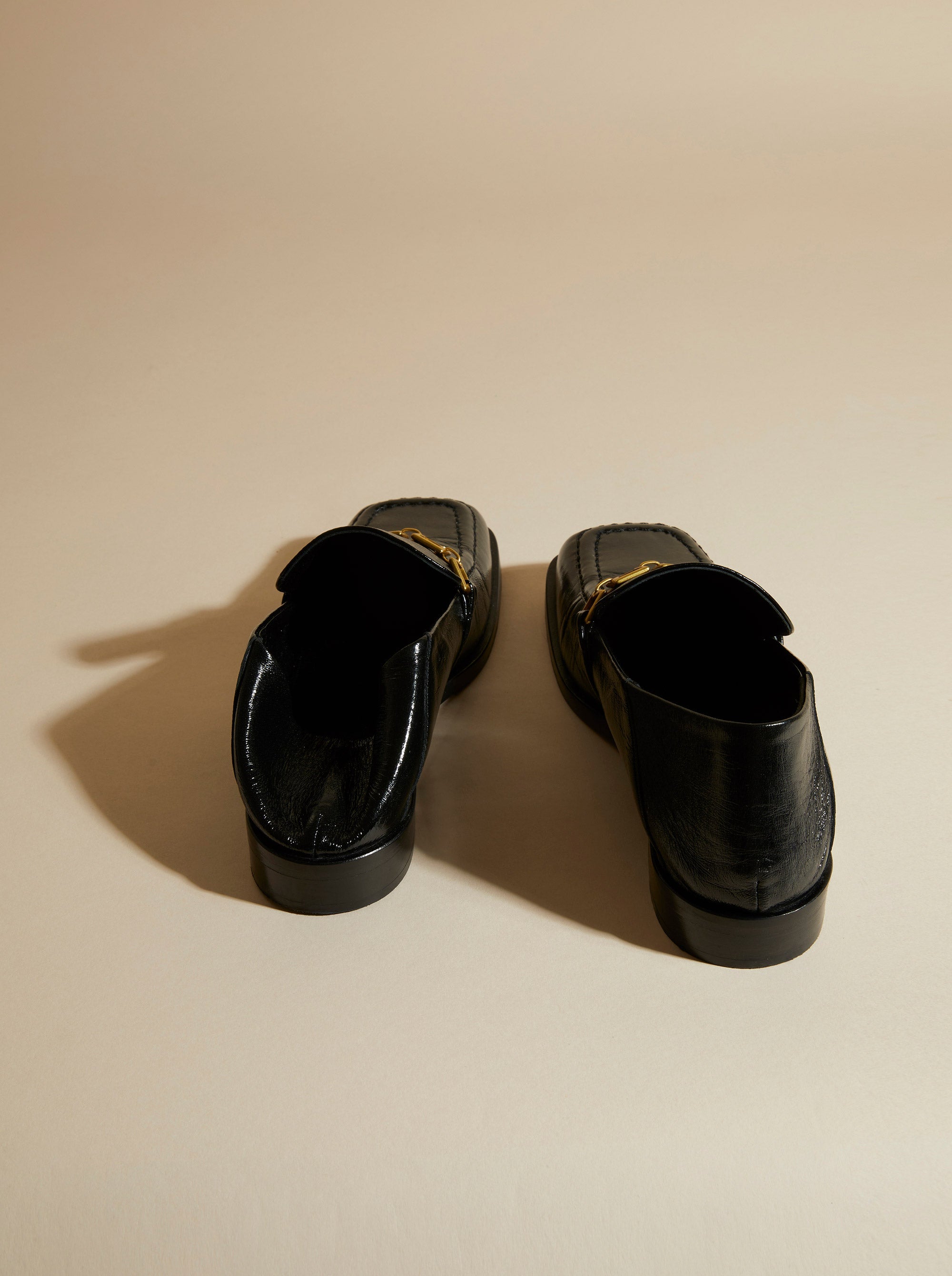 The Tap Loafers Black High Gloss Back