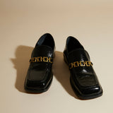 The Tap Loafers Black High Gloss Front