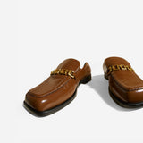 The Tap Loafers Mocha High Gloss Front
