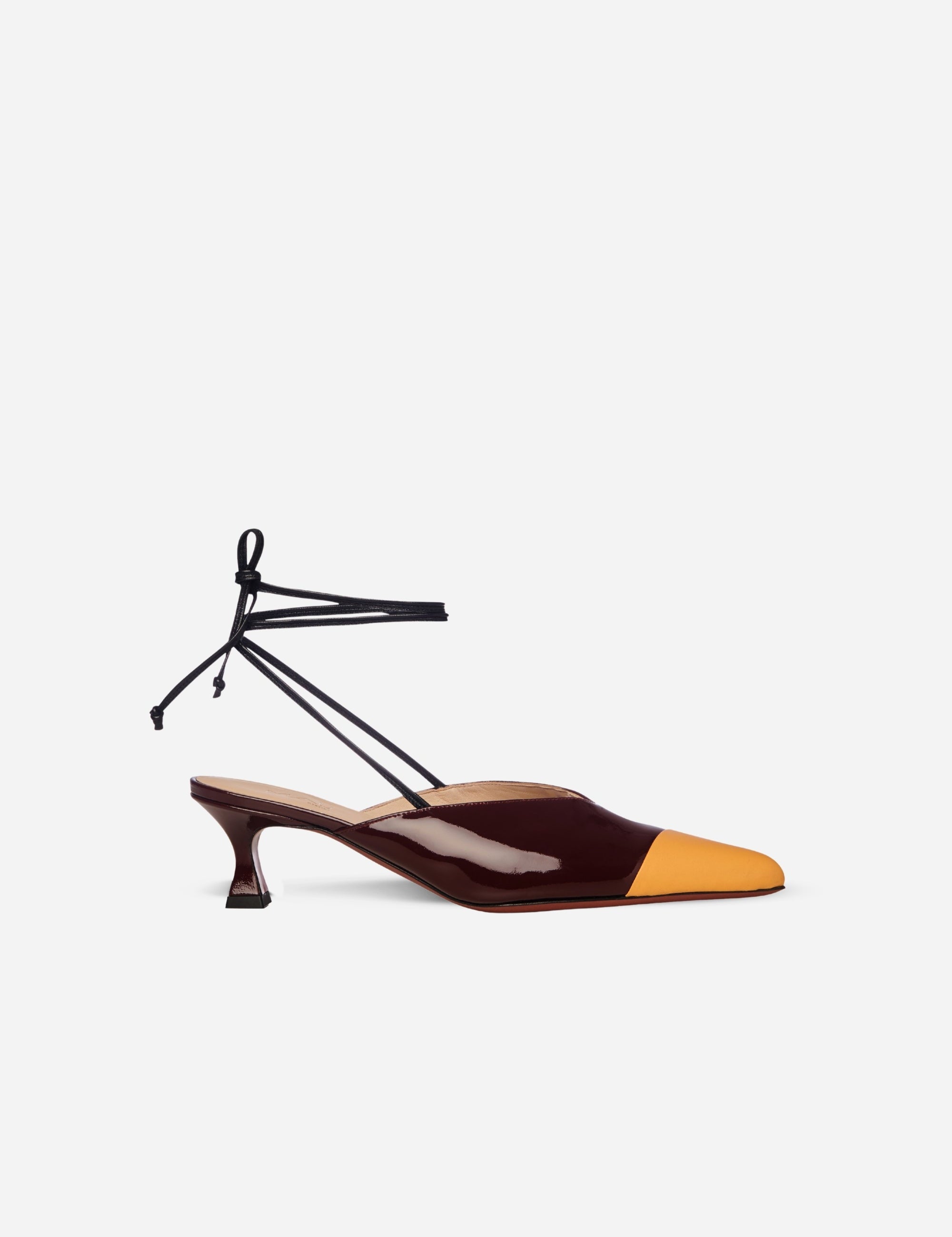 Mule Burgundy & Yellow Patent