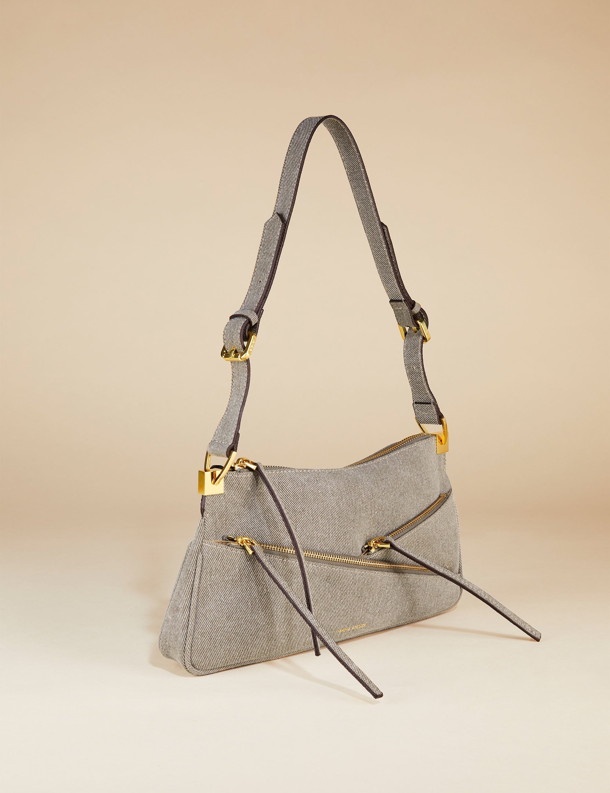 Three Zipped Gray Denim Side