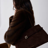 Le Cambon East West Deep Brown Suede On Model